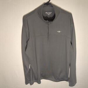 Champion Quarter Zip Pullover XL Gray Long Sleeve Athletic Sweatshirt Taiwan